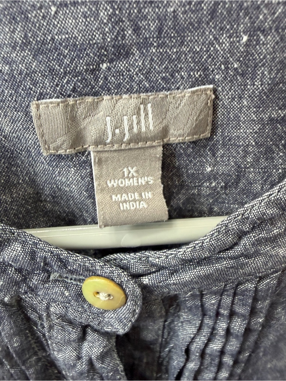 J. Jill Slate Pintuck Button-Front Midi Shirt Dress - Picture 10 of 11